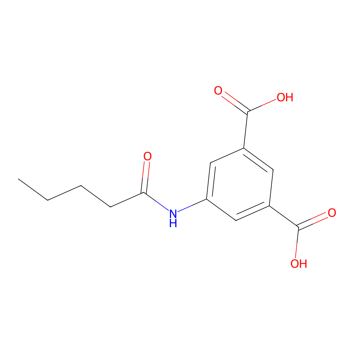 5-(Pentanoylamino)benzene-1,3-dicarboxylic acid molecular structure, CAS 496913-30-5