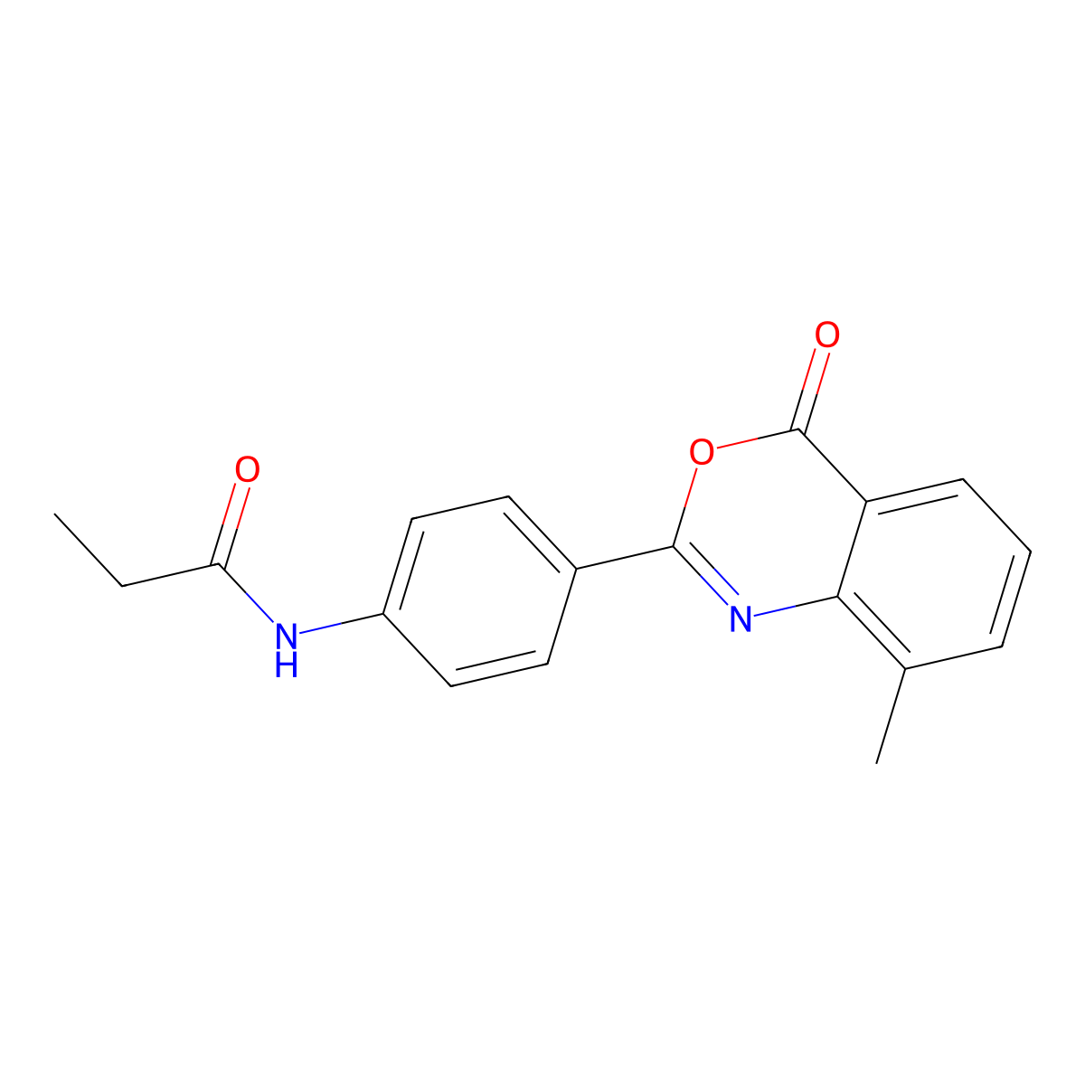 N-[4-(8-methyl-4-oxo-3,1-benzoxazin-2-yl)phenyl]propanamide molecular structure, CAS 496913-35-0
