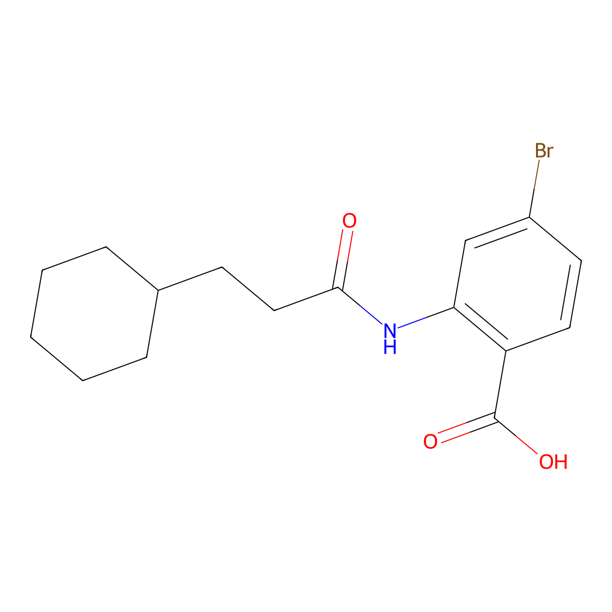 4-Bromo-2-[(3-cyclohexylpropanoyl)amino]benzoic acid molecular structure, CAS 496913-52-1