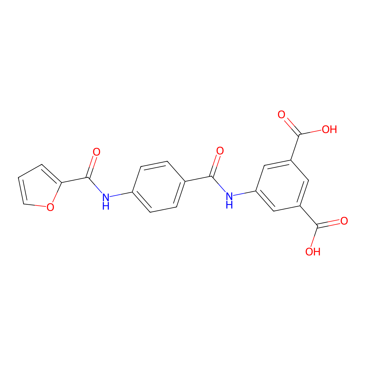 5-{[4-(2-Furoylamino)benzoyl]amino}isophthalic acid molecular structure, CAS 496913-62-3