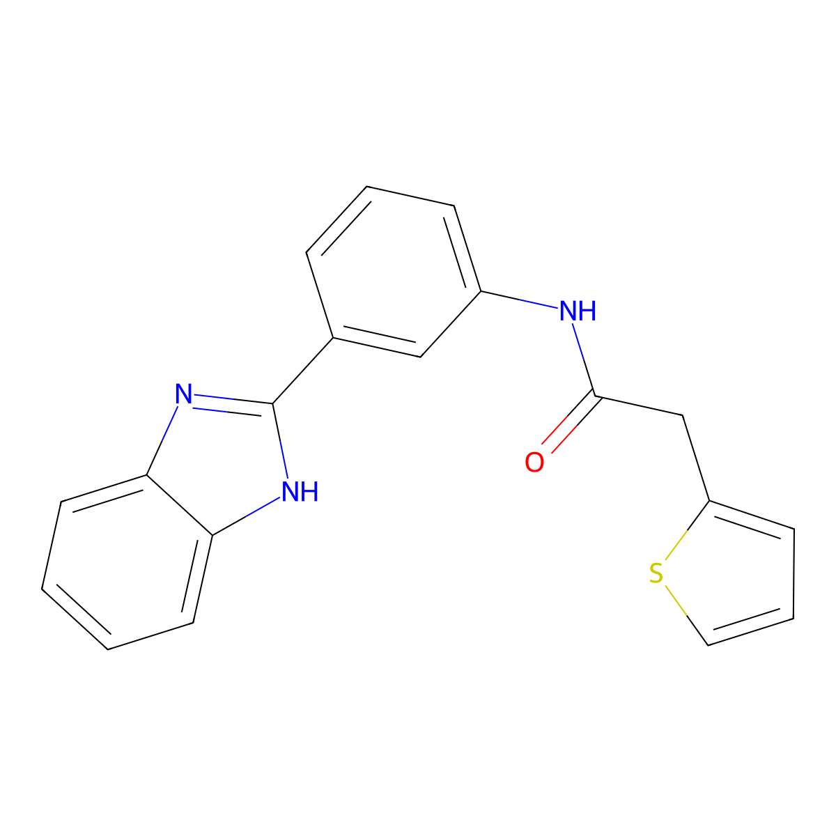 N-[3-(1H-benzimidazol-2-yl)phenyl]-2-thiophen-2-ylacetamide molecular structure, CAS 496913-64-5