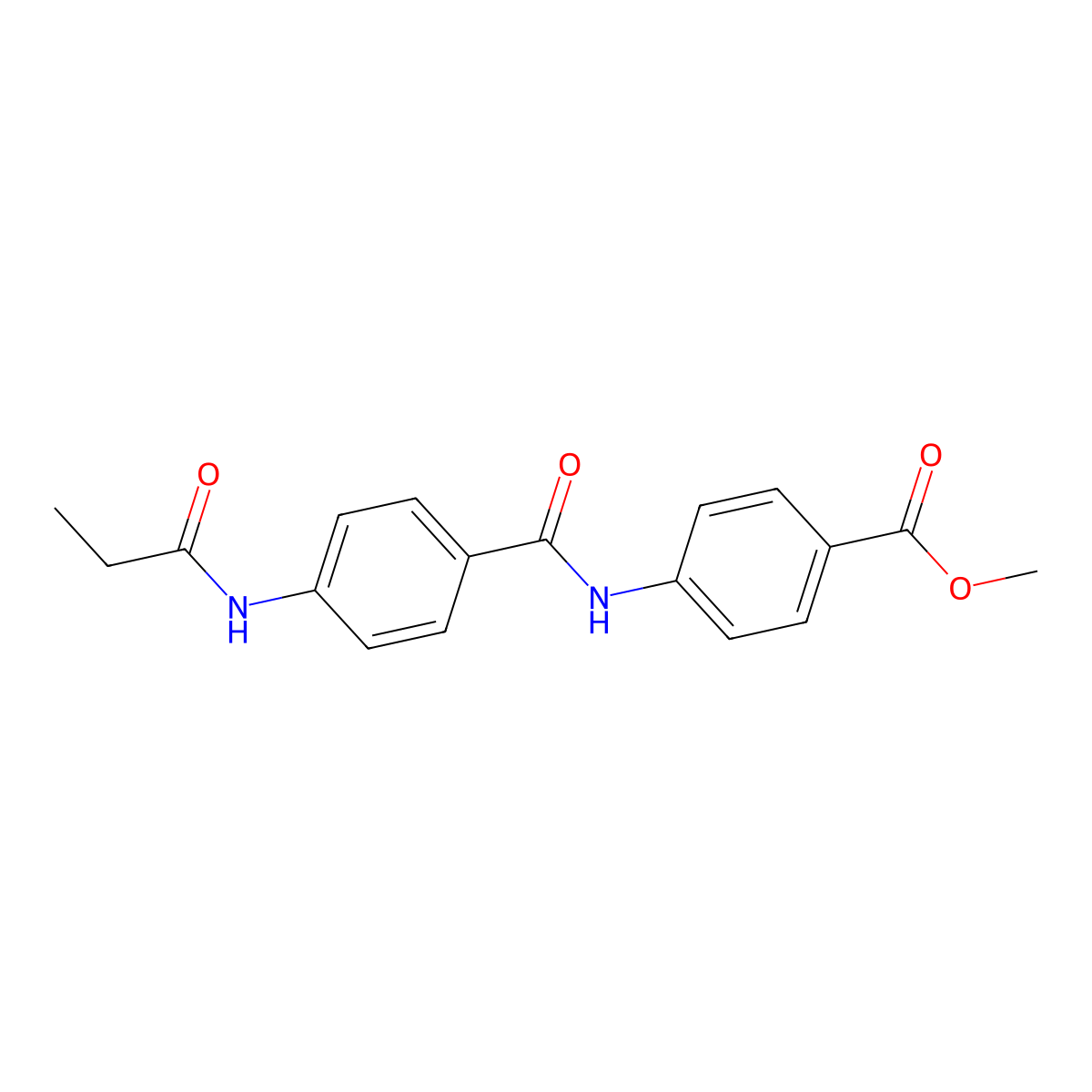 Methyl 4-({[4-(propanoylamino)phenyl]carbonyl}amino)benzoate molecular structure, CAS 496913-71-4