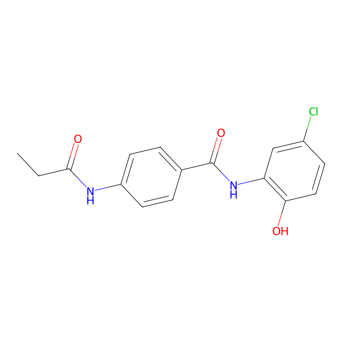 N-(5-chloro-2-hydroxyphenyl)-4-(propanoylamino)benzamide molecular structure, CAS 496913-74-7