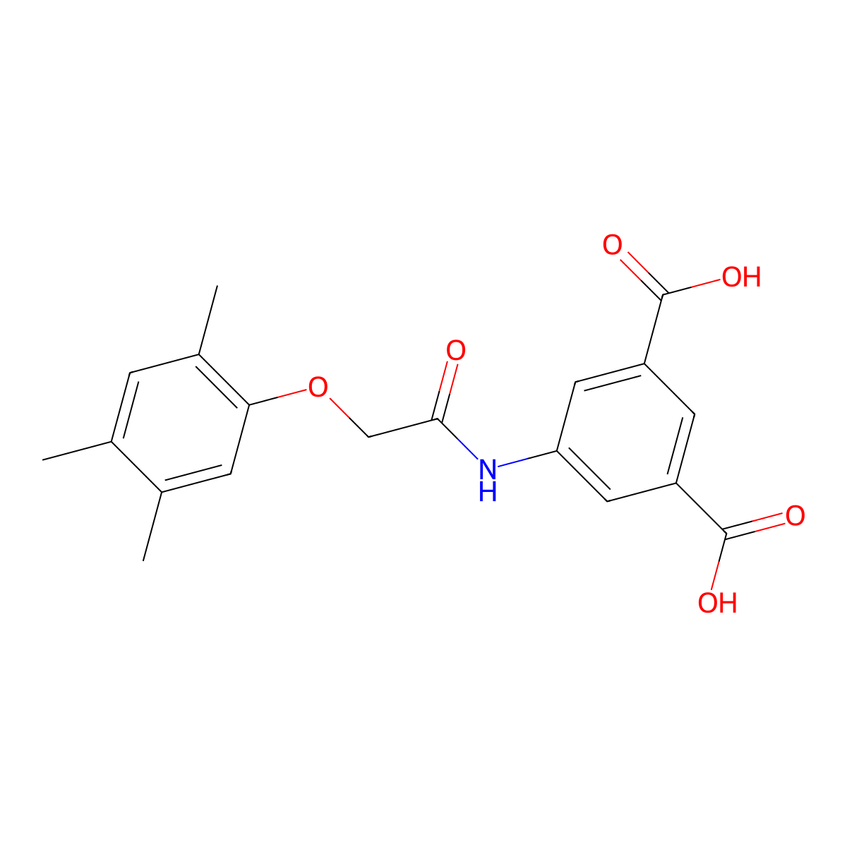 5-{[(2,4,5-Trimethylphenoxy)acetyl]amino}isophthalic acid molecular structure, CAS 496913-87-2