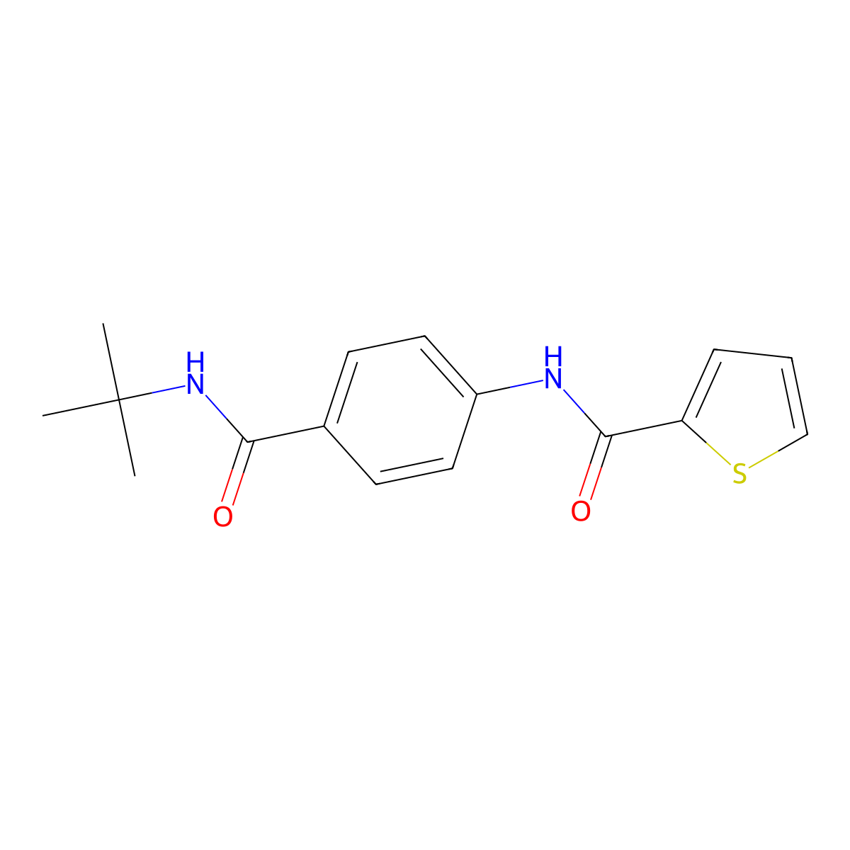 N-[4-(tert-butylcarbamoyl)phenyl]thiophene-2-carboxamide molecular structure, CAS 496913-95-2