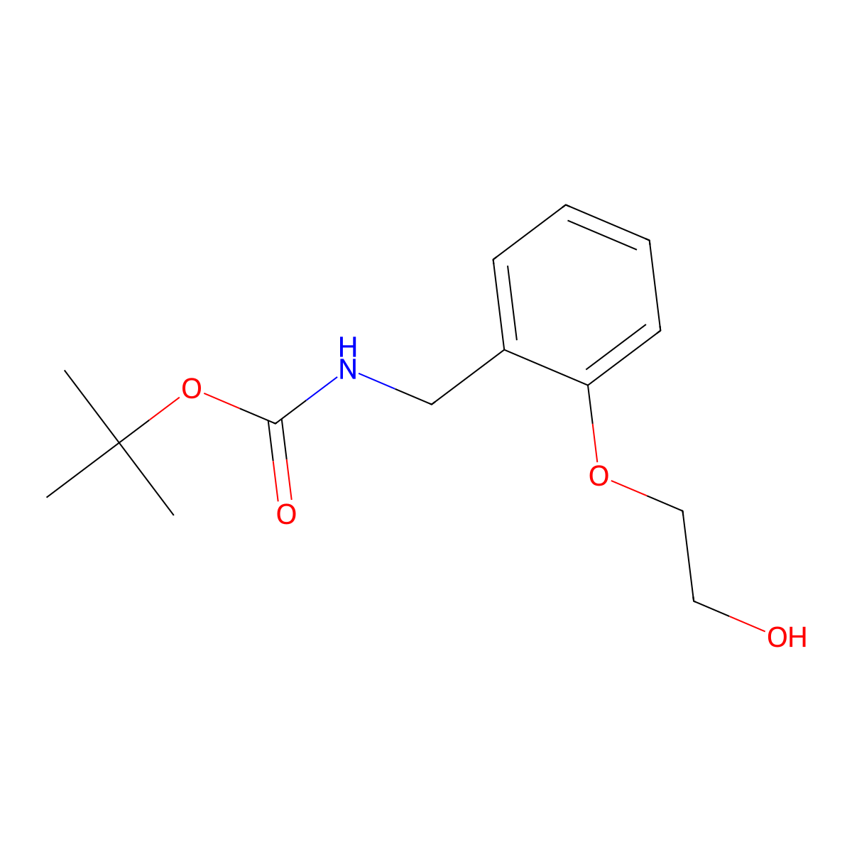tert-butyl N-{[2-(2-hydroxyethoxy)phenyl]methyl}carbamate molecular structure, CAS 496917-74-9