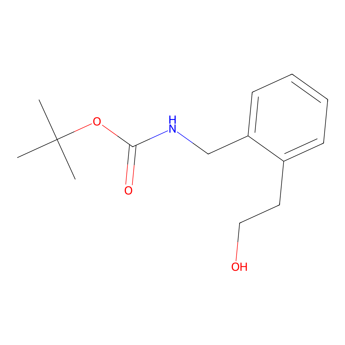 tert-Butyl 2-(2-hydroxyethyl)benzylcarbamate molecular structure, CAS 496917-85-2