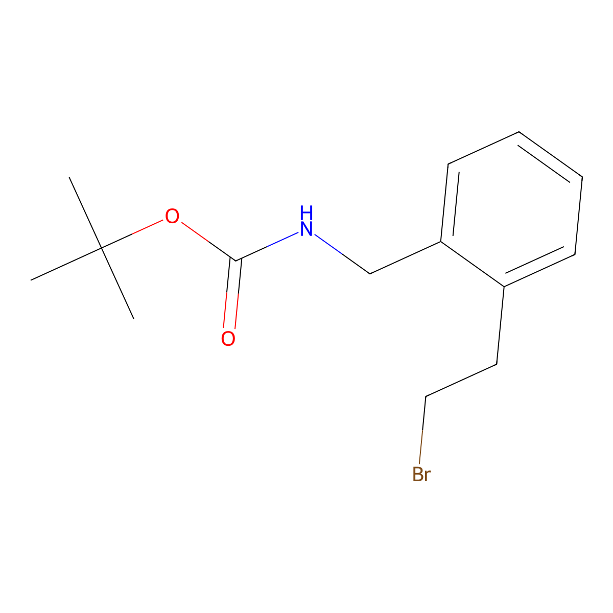 tert-Butyl 2-(2-bromoethyl)benzylcarbamate molecular structure, CAS 496917-86-3