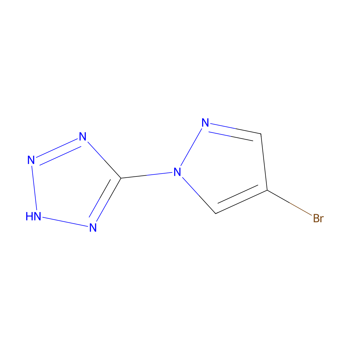 5-(4-bromo-1H-pyrazol-1-yl)-1H-tetrazole molecular structure, CAS 496918-93-5