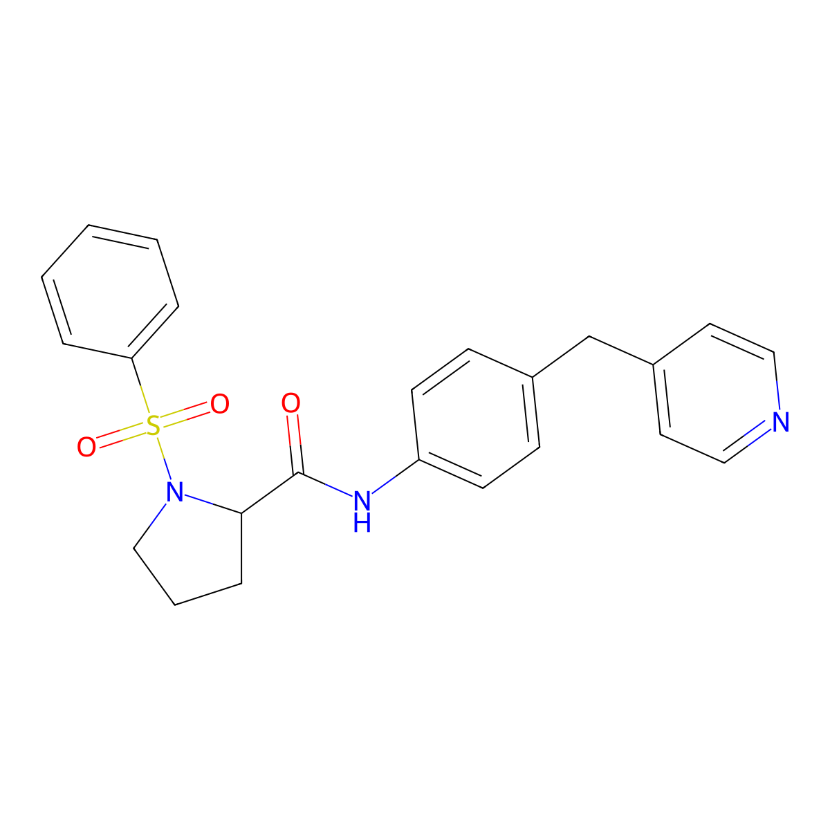 1-(Phenylsulfonyl)-N-[4-(4-pyridinylmethyl)phenyl]-2-pyrrolidinecarboxamide molecular structure, CAS 496919-03-0
