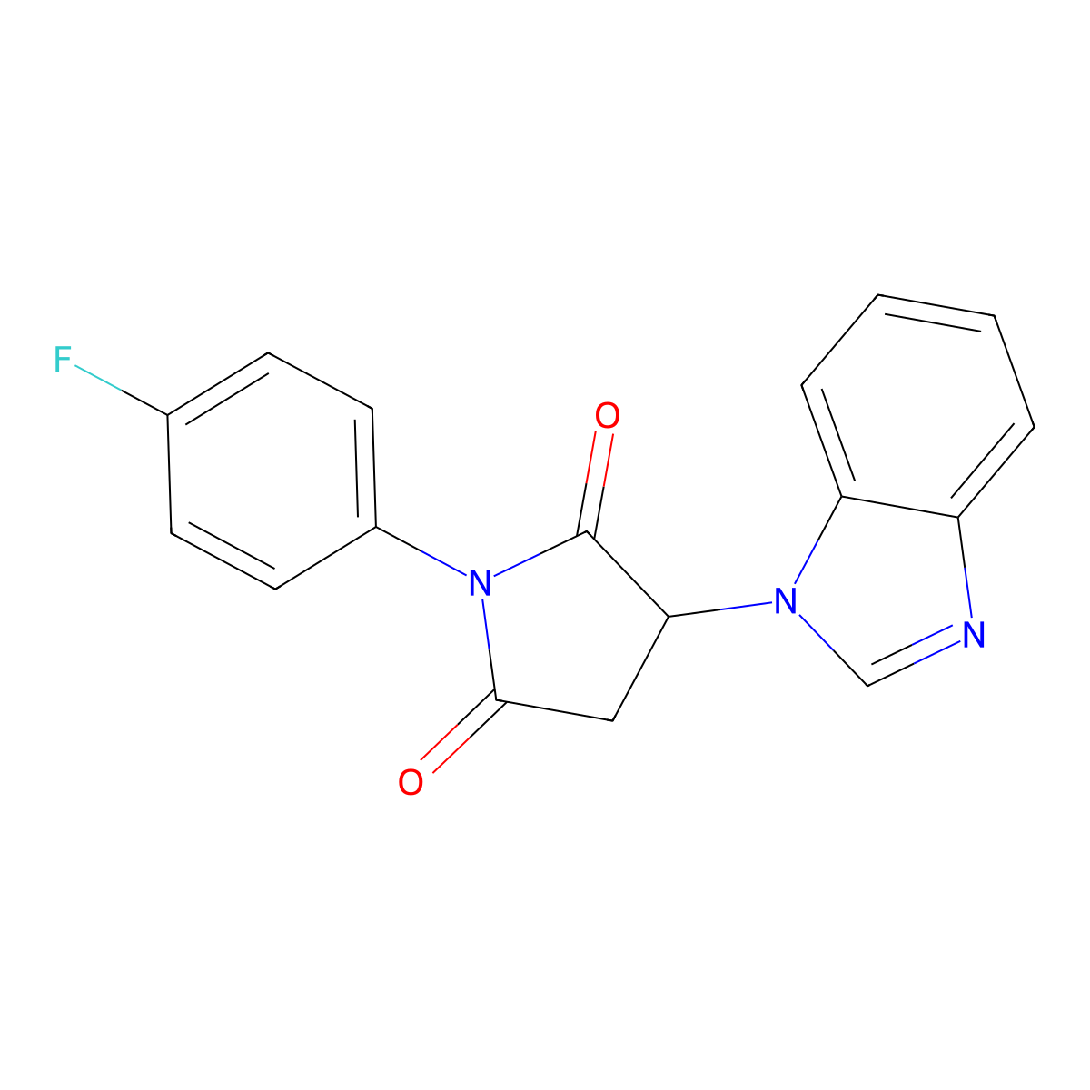 3-(1H-benzimidazol-1-yl)-1-(4-fluorophenyl)pyrrolidine-2,5-dione molecular structure, CAS 49692-06-0