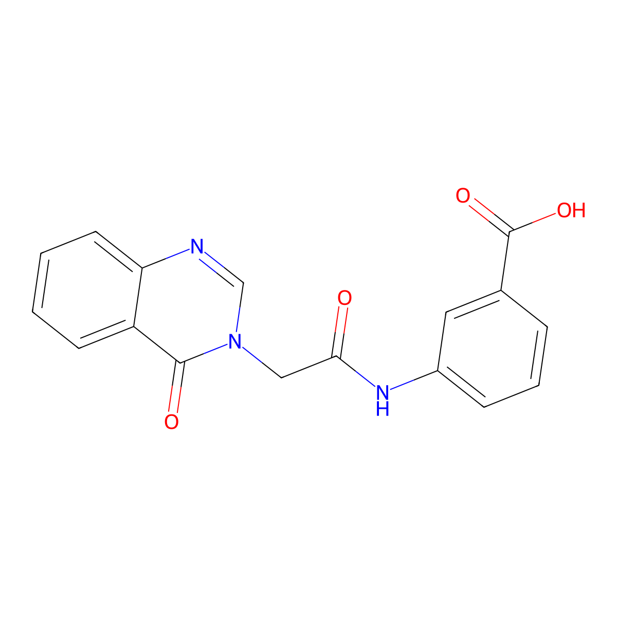 3-{[(4-oxoquinazolin-3(4H)-yl)acetyl]amino}benzoic acid molecular structure, CAS 496921-21-2