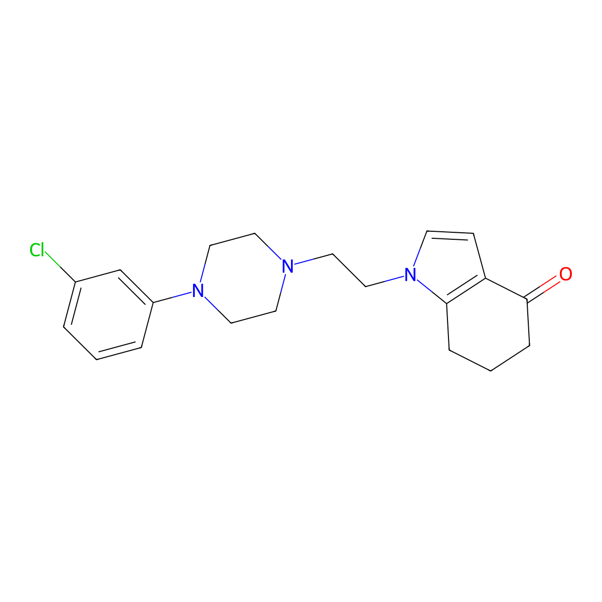 1-[2-[4-(3-chlorophenyl)piperazin-1-yl]ethyl]-6,7-dihydro-5H-indol-4-one molecular structure, CAS 496921-73-4