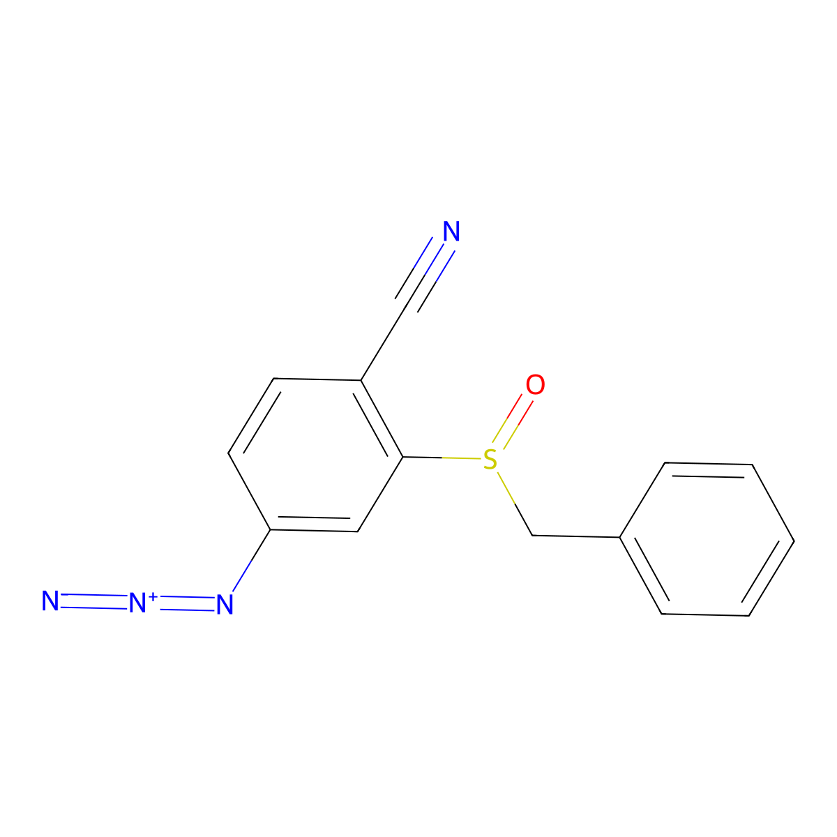 4-Azido-2-phenylmethanesulfinyl-benzonitrile molecular structure, CAS 496927-07-2