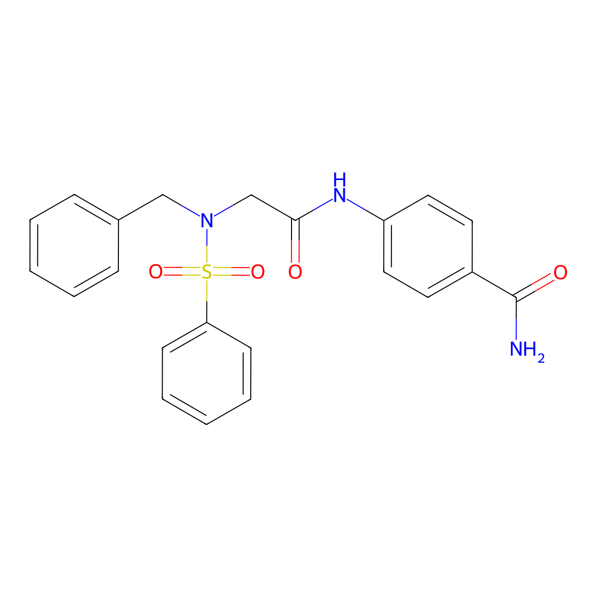 4-{[N-benzyl-N-(phenylsulfonyl)glycyl]amino}benzamide molecular structure, CAS 496935-06-9