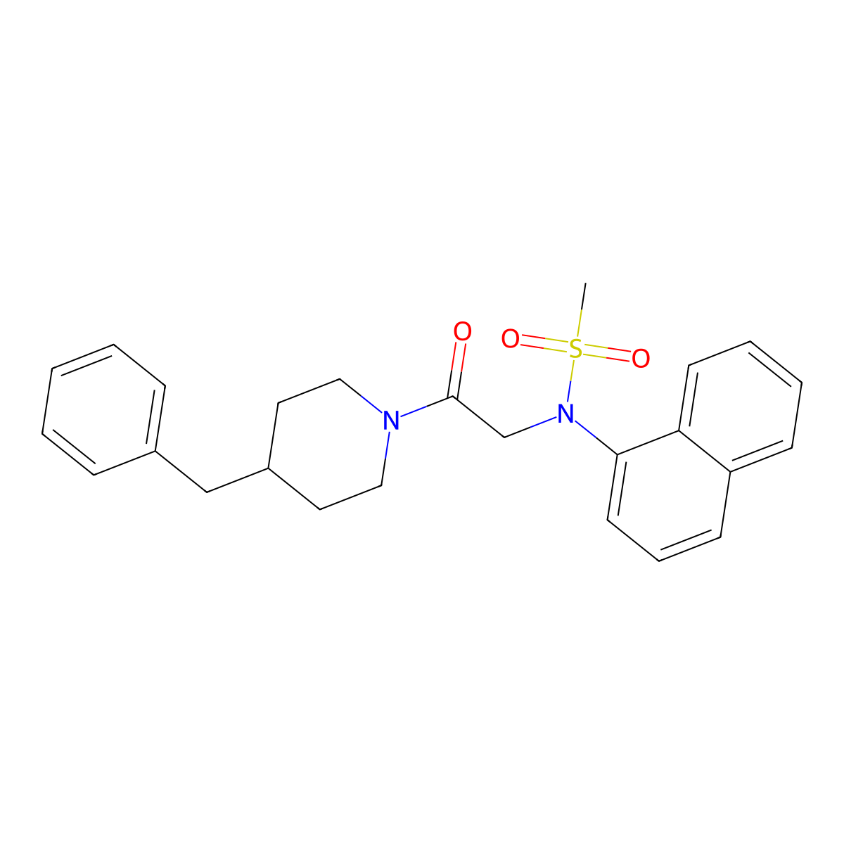 N-[2-(4-benzylpiperidin-1-yl)-2-oxoethyl]-N-naphthalen-1-ylmethanesulfonamide molecular structure, CAS 496939-52-7