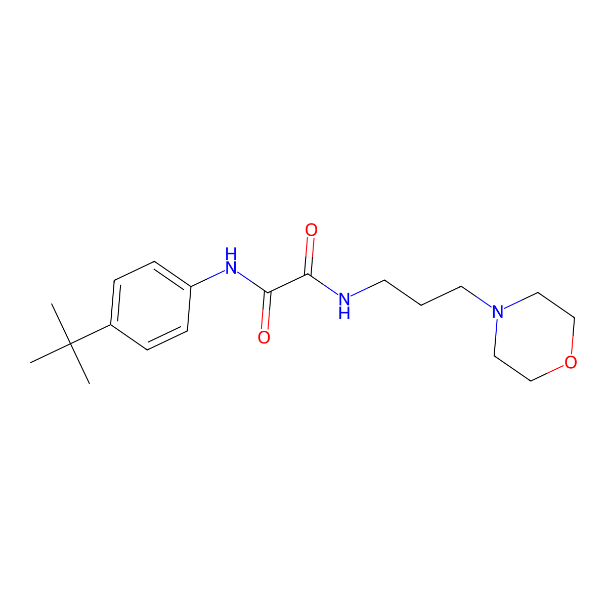 N'-(4-tert-butylphenyl)-N-(3-morpholin-4-ylpropyl)oxamide molecular structure, CAS 496940-73-9