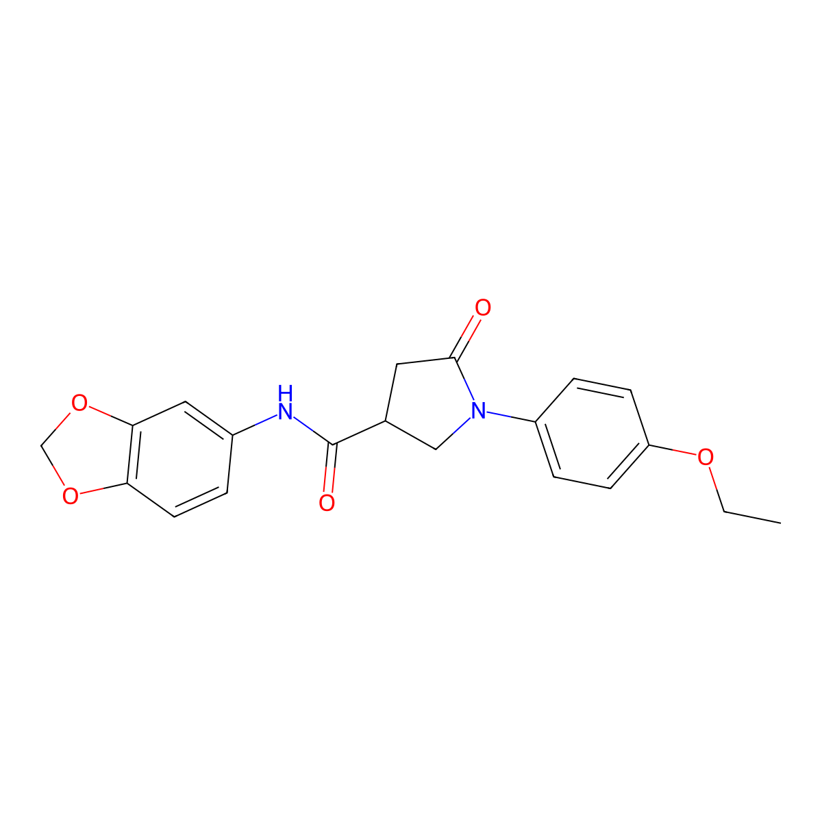 N-(1,3-benzodioxol-5-yl)-1-(4-ethoxyphenyl)-5-oxopyrrolidine-3-carboxamide molecular structure, CAS 496940-96-6