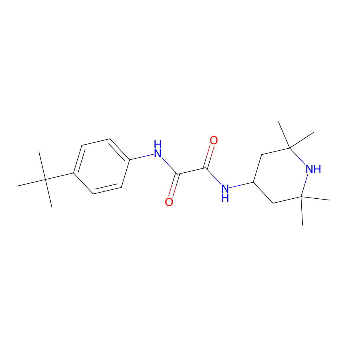 N~1~-(4-tert-butylphenyl)-N~2~-(2,2,6,6-tetramethyl-4-piperidinyl)ethanediamide molecular structure, CAS 496940-98-8