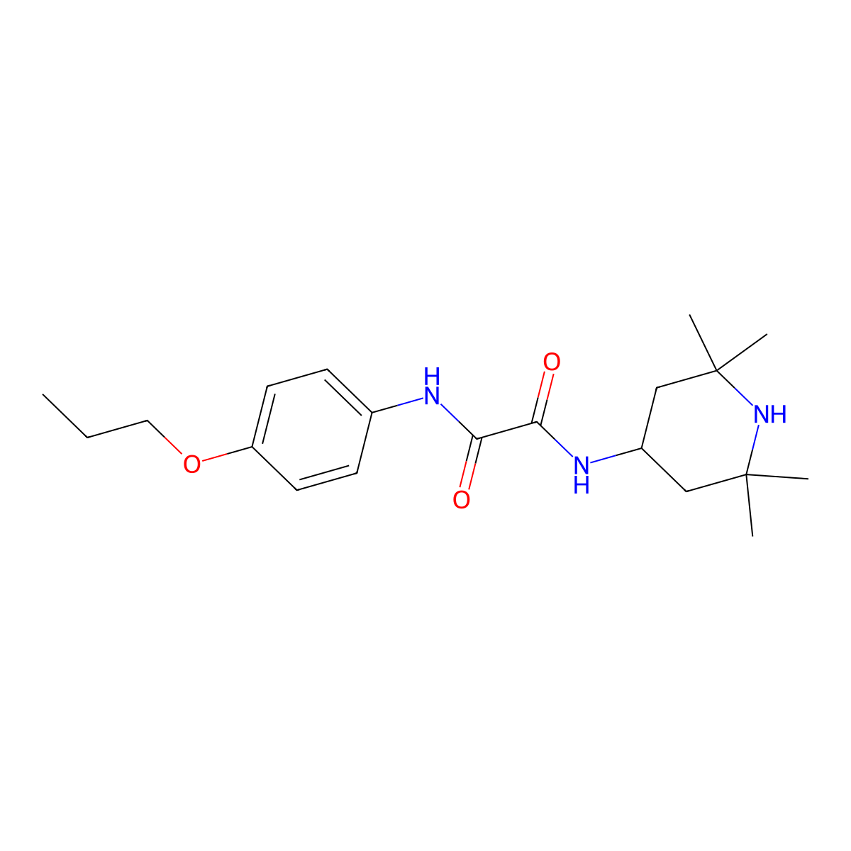 N'-(4-propoxyphenyl)-N-(2,2,6,6-tetramethylpiperidin-4-yl)oxamide molecular structure, CAS 496940-99-9