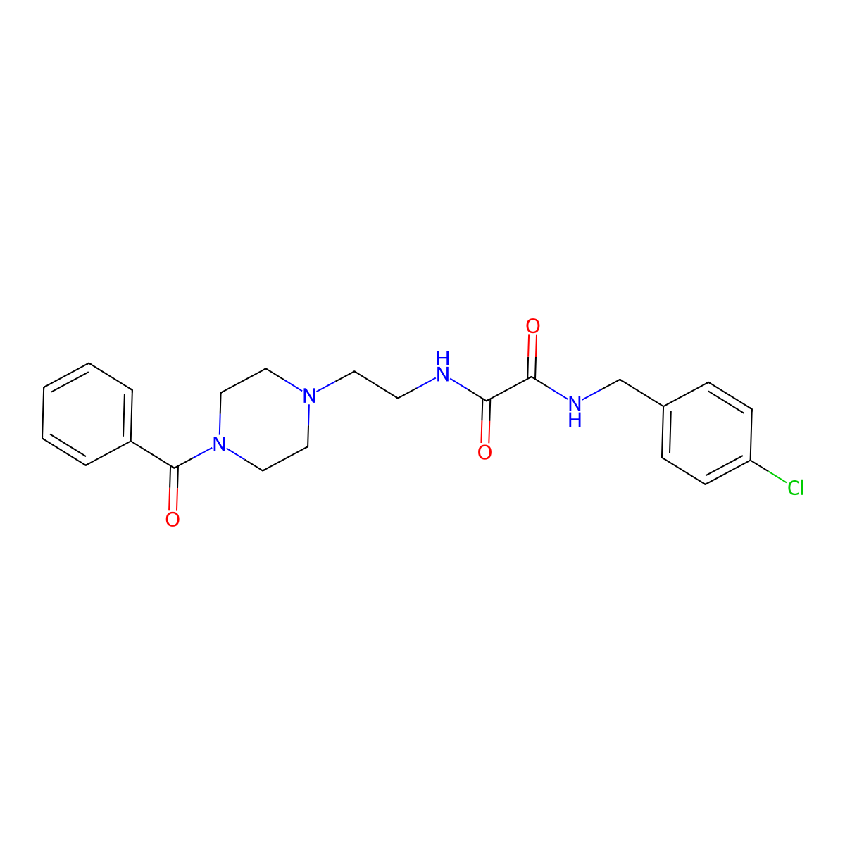 N~1~-[2-(4-benzoyl-1-piperazinyl)ethyl]-N~2~-(4-chlorobenzyl)ethanediamide molecular structure, CAS 496941-02-7