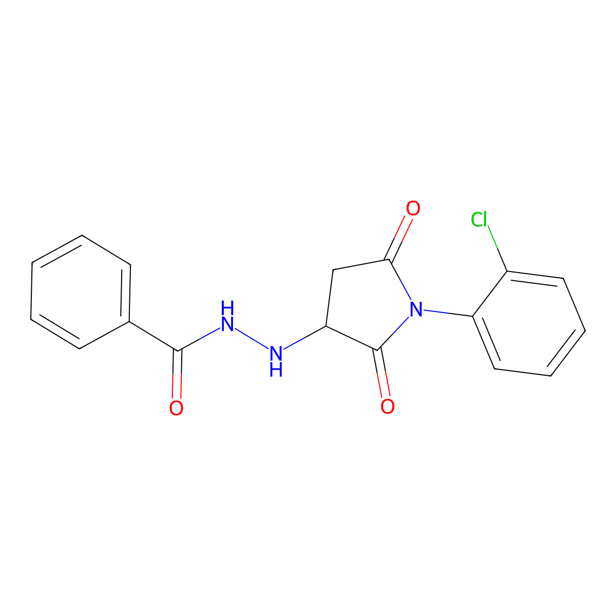 N'-[1-(2-chlorophenyl)-2,5-dioxopyrrolidin-3-yl]benzohydrazide molecular structure, CAS 496941-65-2