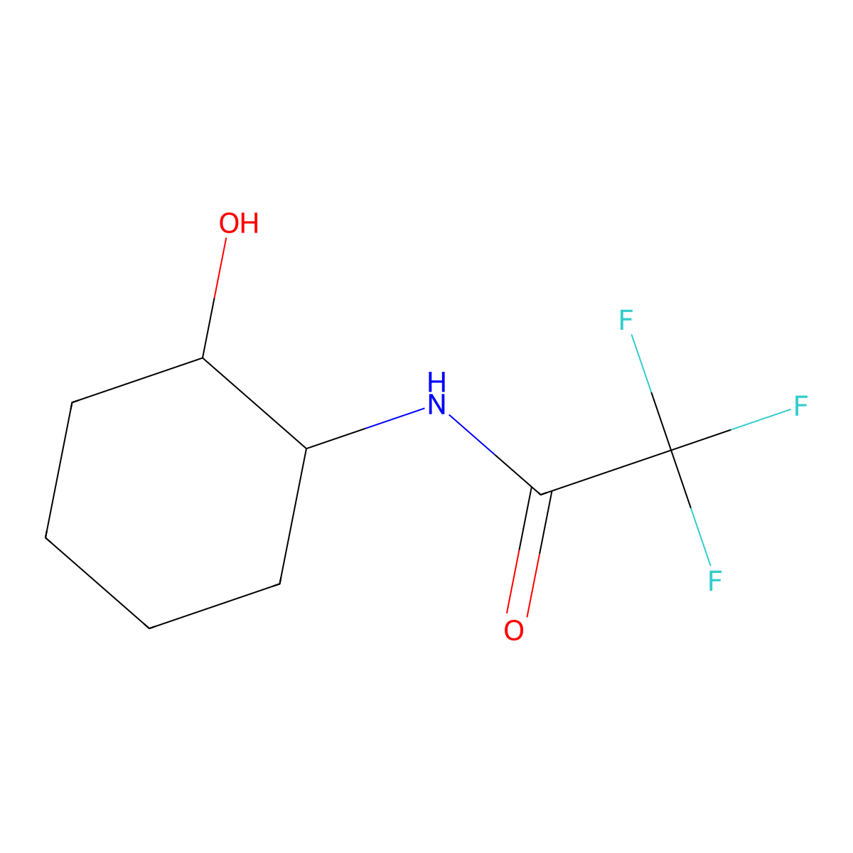 2,2,2-trifluoro-N-(2-hydroxycyclohexyl)acetamide molecular structure, CAS 496941-90-3