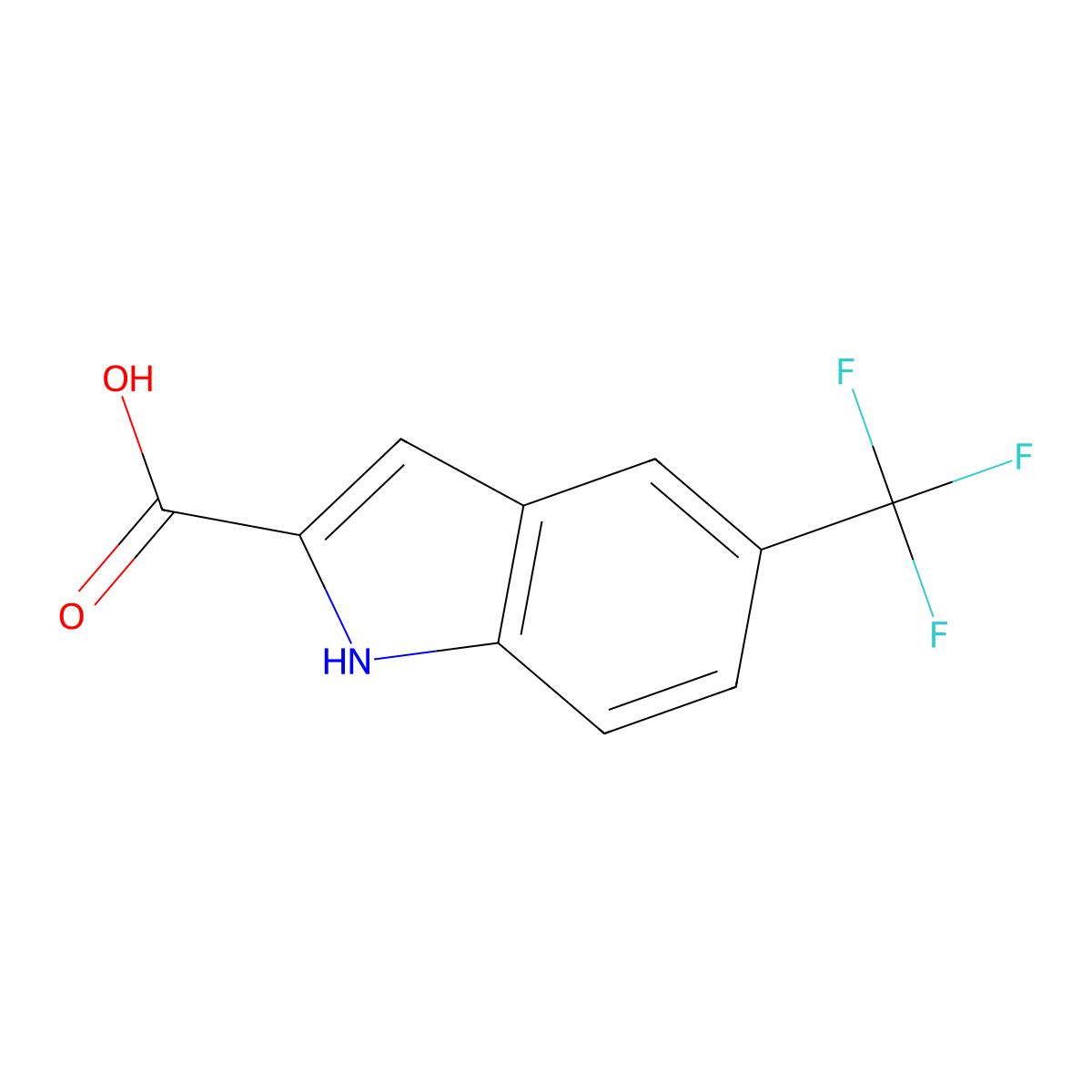 5-(Trifluoromethyl)-1H-indole-2-carboxylic acid molecular structure, CAS 496946-78-2