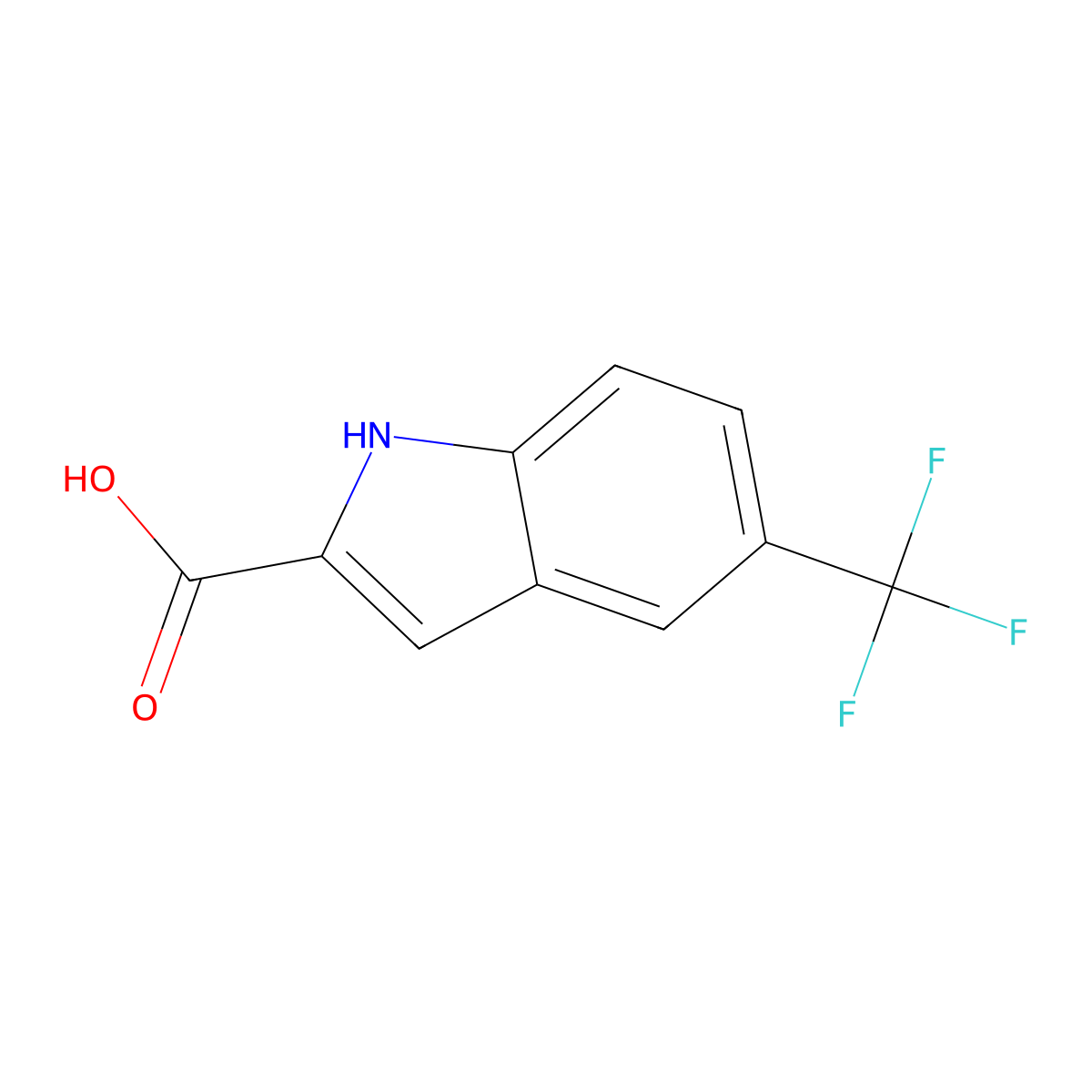 5-(Trifluoromethyl)-1H-indole-2-carboxylic acid molecular structure, CAS 496946-78-2