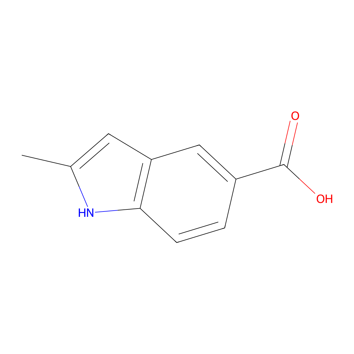 2-Methyl-1H-indole-5-carboxylic acid molecular structure, CAS 496946-80-6