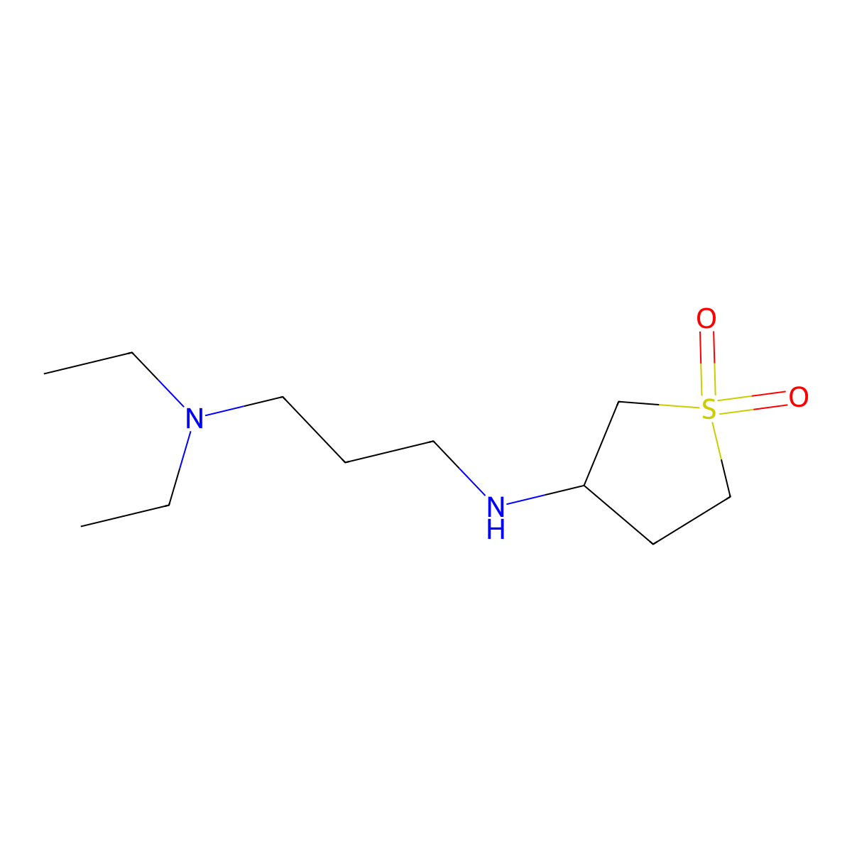 N-(1,1-dioxothiolan-3-yl)-N',N'-diethylpropane-1,3-diamine molecular structure, CAS 496946-96-4