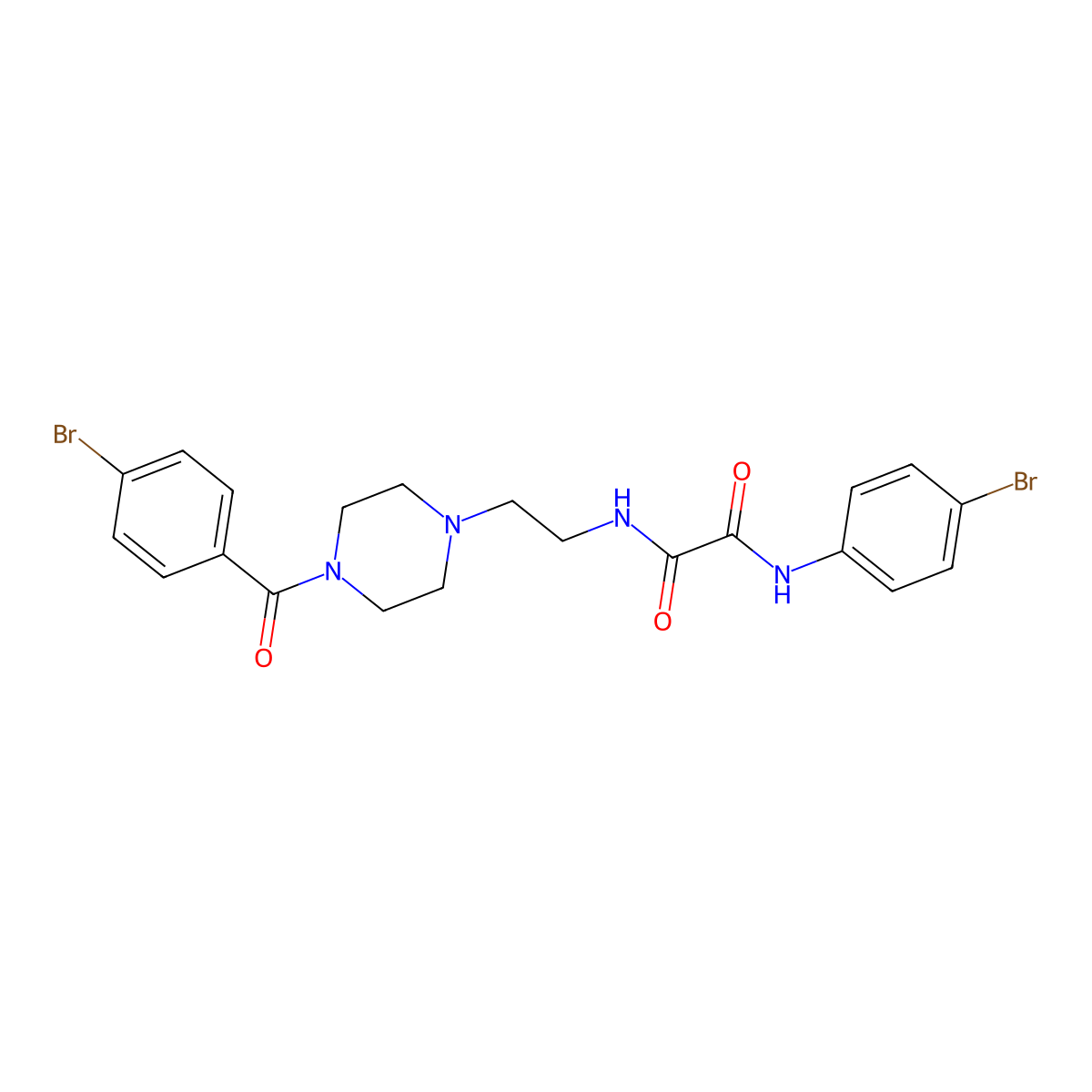 N-[2-[4-(4-bromobenzoyl)piperazin-1-yl]ethyl]-N'-(4-bromophenyl)oxamide molecular structure, CAS 496950-09-5