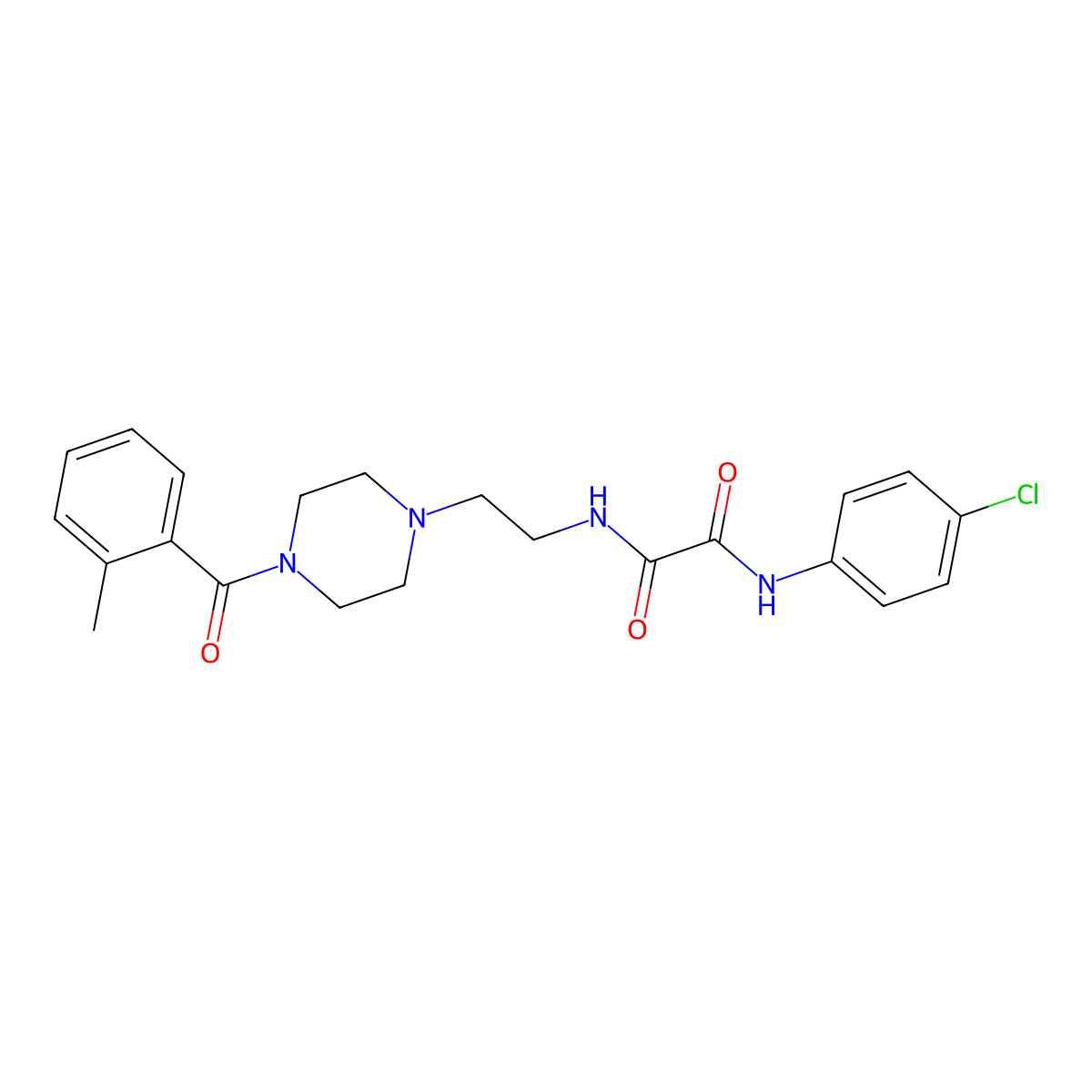 N'-(4-chlorophenyl)-N-[2-[4-(2-methylbenzoyl)piperazin-1-yl]ethyl]oxamide molecular structure, CAS 496950-12-0