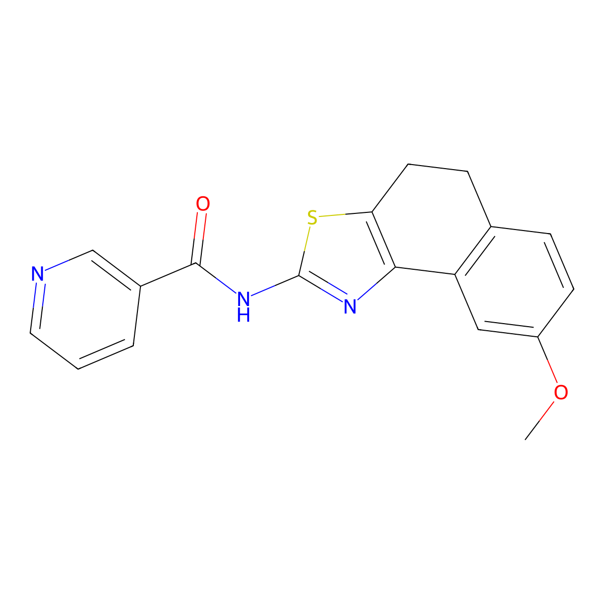 N-(8-methoxy-4,5-dihydrobenzo[e][1,3]benzothiazol-2-yl)pyridine-3-carboxamide molecular structure, CAS 496953-25-4