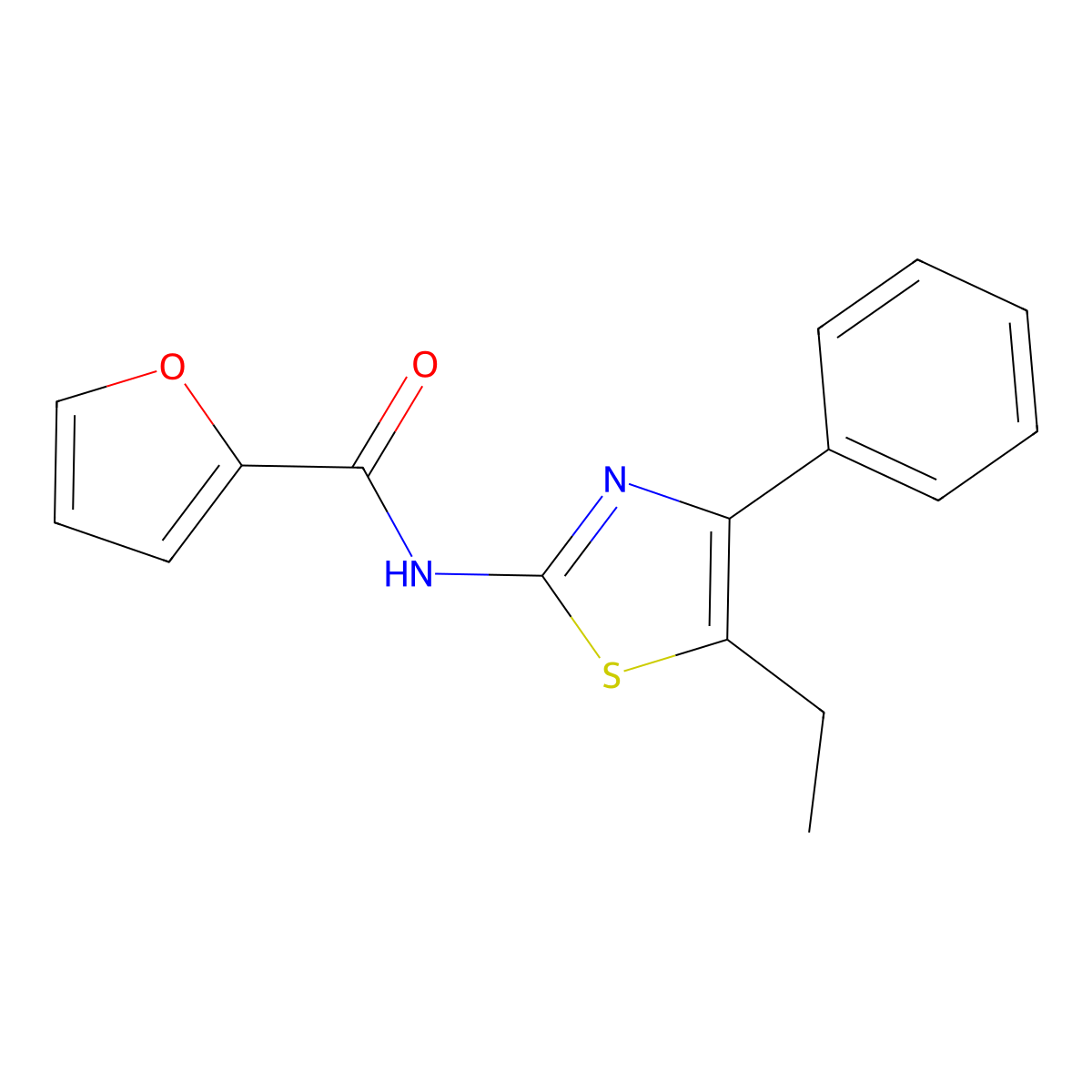 N-(5-ethyl-4-phenyl-1,3-thiazol-2-yl)furan-2-carboxamide molecular structure, CAS 496958-33-9