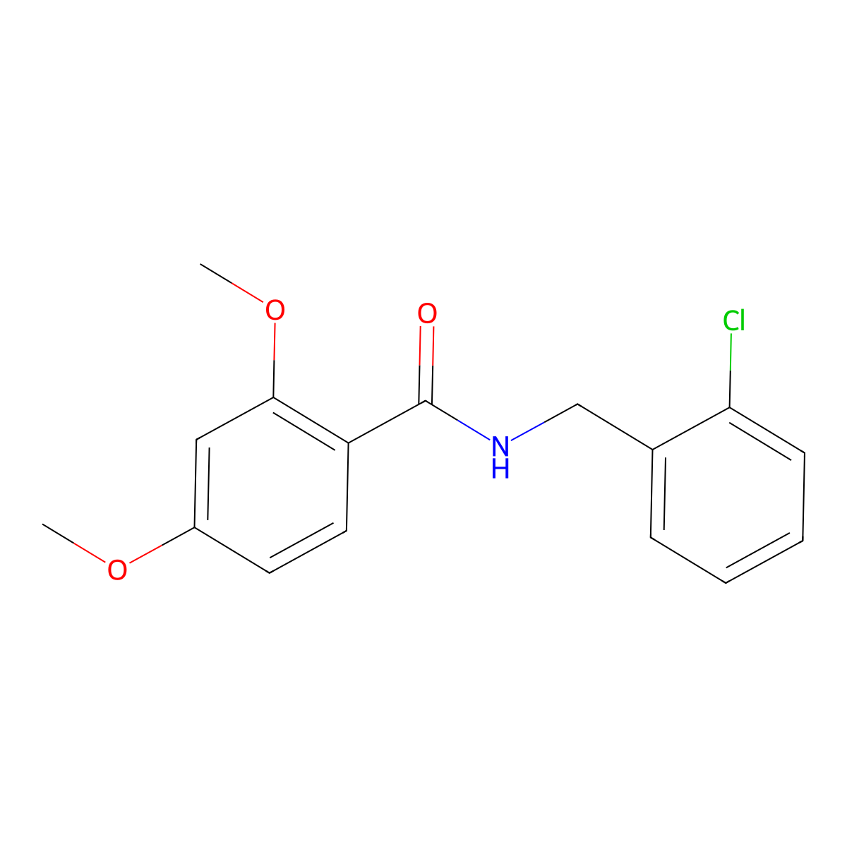 N-[(2-chlorophenyl)methyl]-2,4-dimethoxybenzamide molecular structure, CAS 496958-45-3