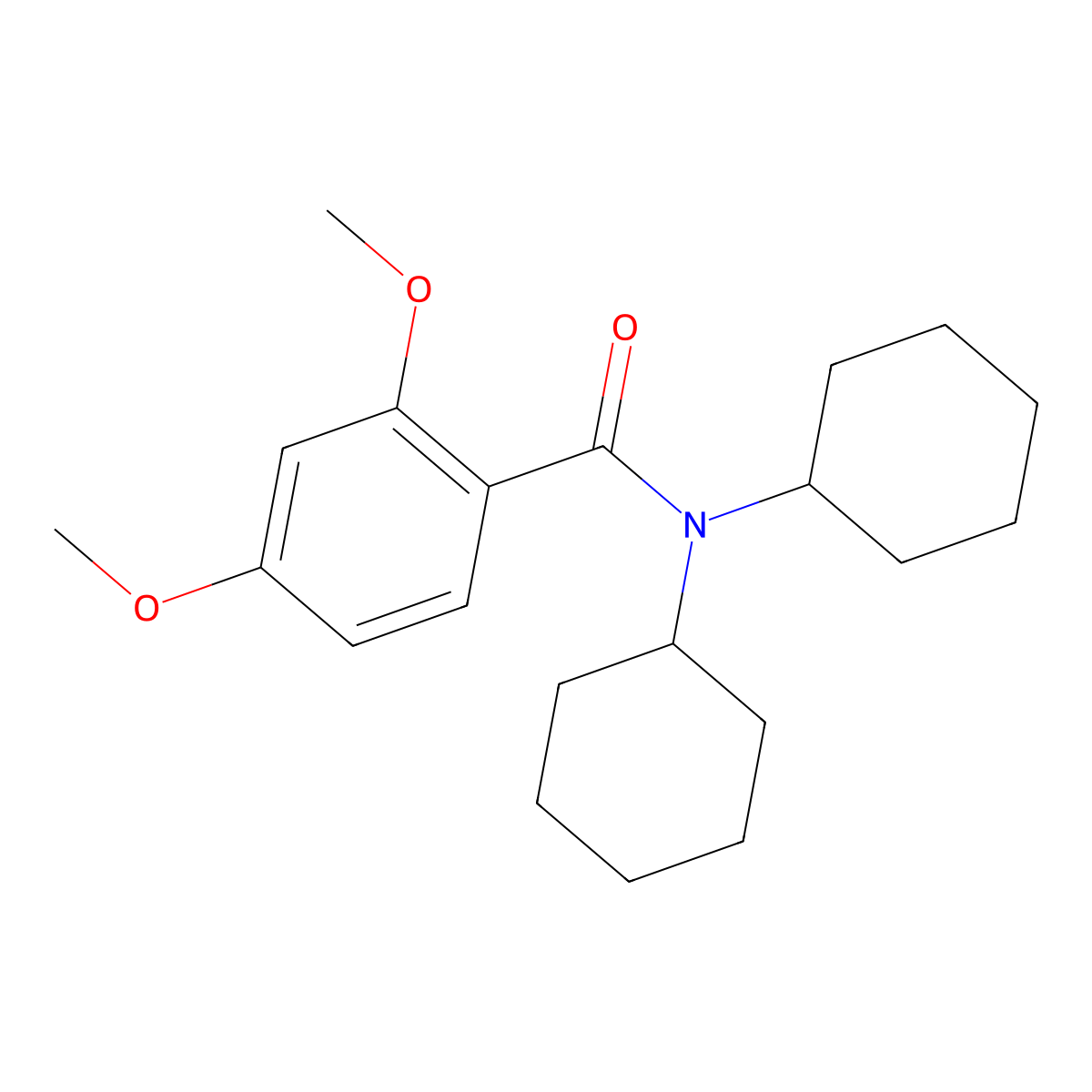 N,N-dicyclohexyl-2,4-dimethoxybenzamide molecular structure, CAS 496958-46-4