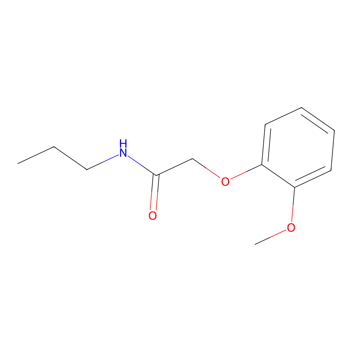 2-(2-methoxyphenoxy)-N-propylacetamide molecular structure, CAS 496958-88-4