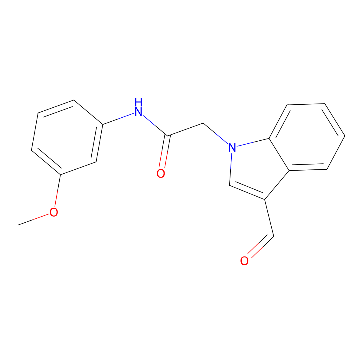 2-(3-formyl-1H-indol-1-yl)-N-(3-methoxyphenyl)acetamide molecular structure, CAS 496959-22-9