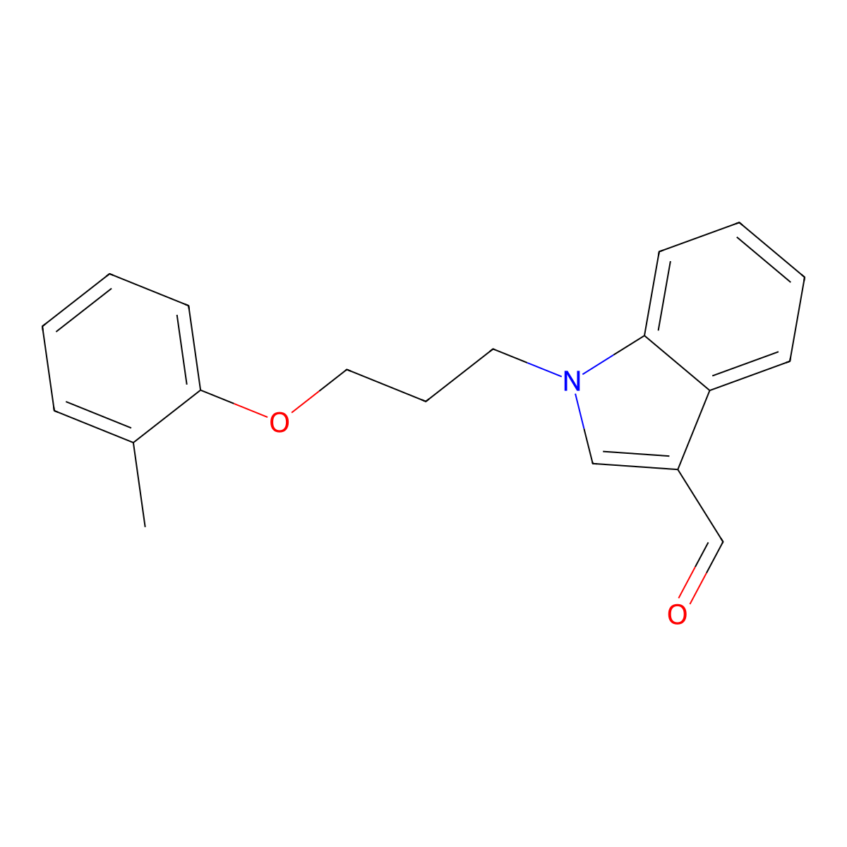 1-[3-(2-methylphenoxy)propyl]-1H-indole-3-carbaldehyde molecular structure, CAS 496959-28-5