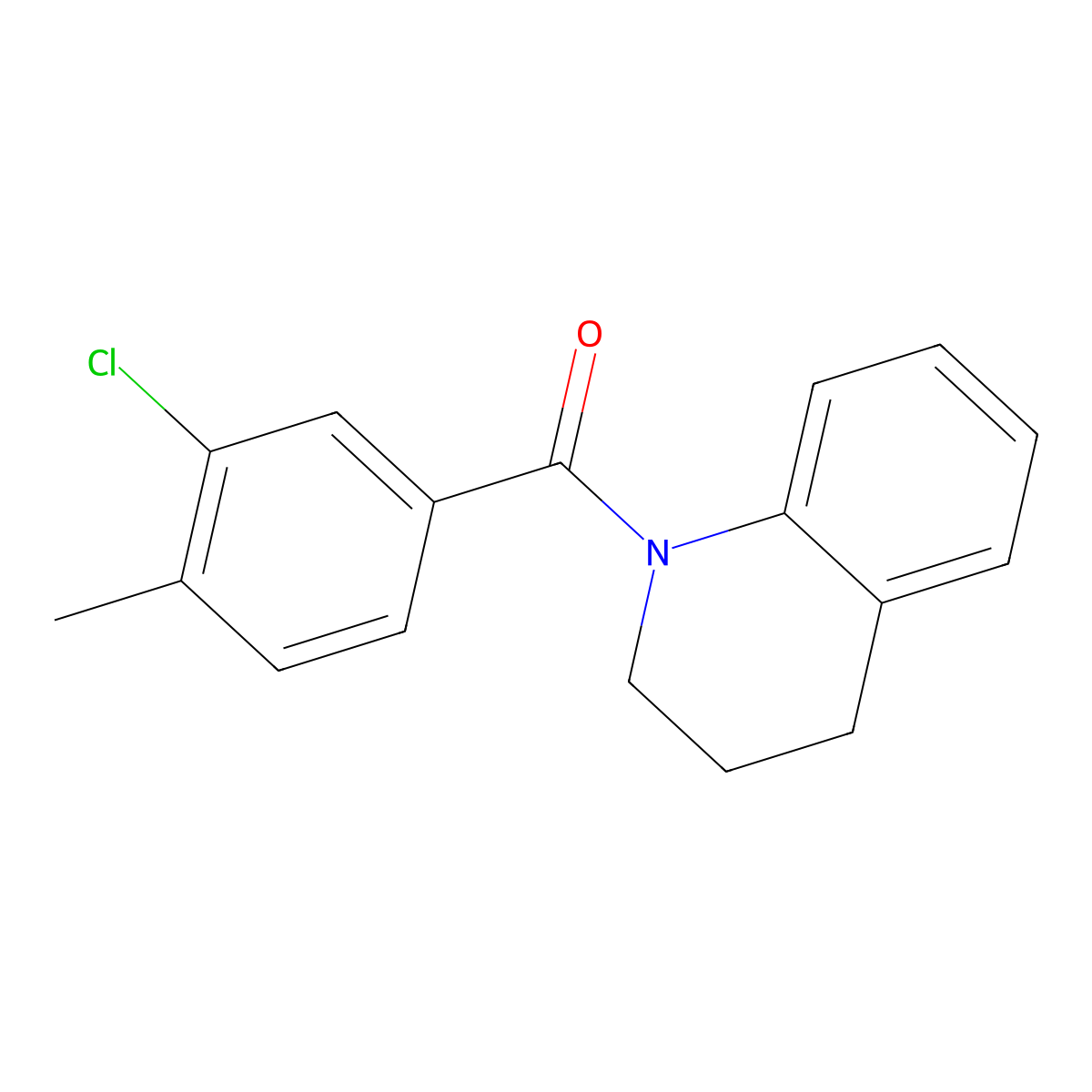 (3-chloro-4-methylphenyl)(3,4-dihydroquinolin-1(2H)-yl)methanone molecular structure, CAS 496959-52-5