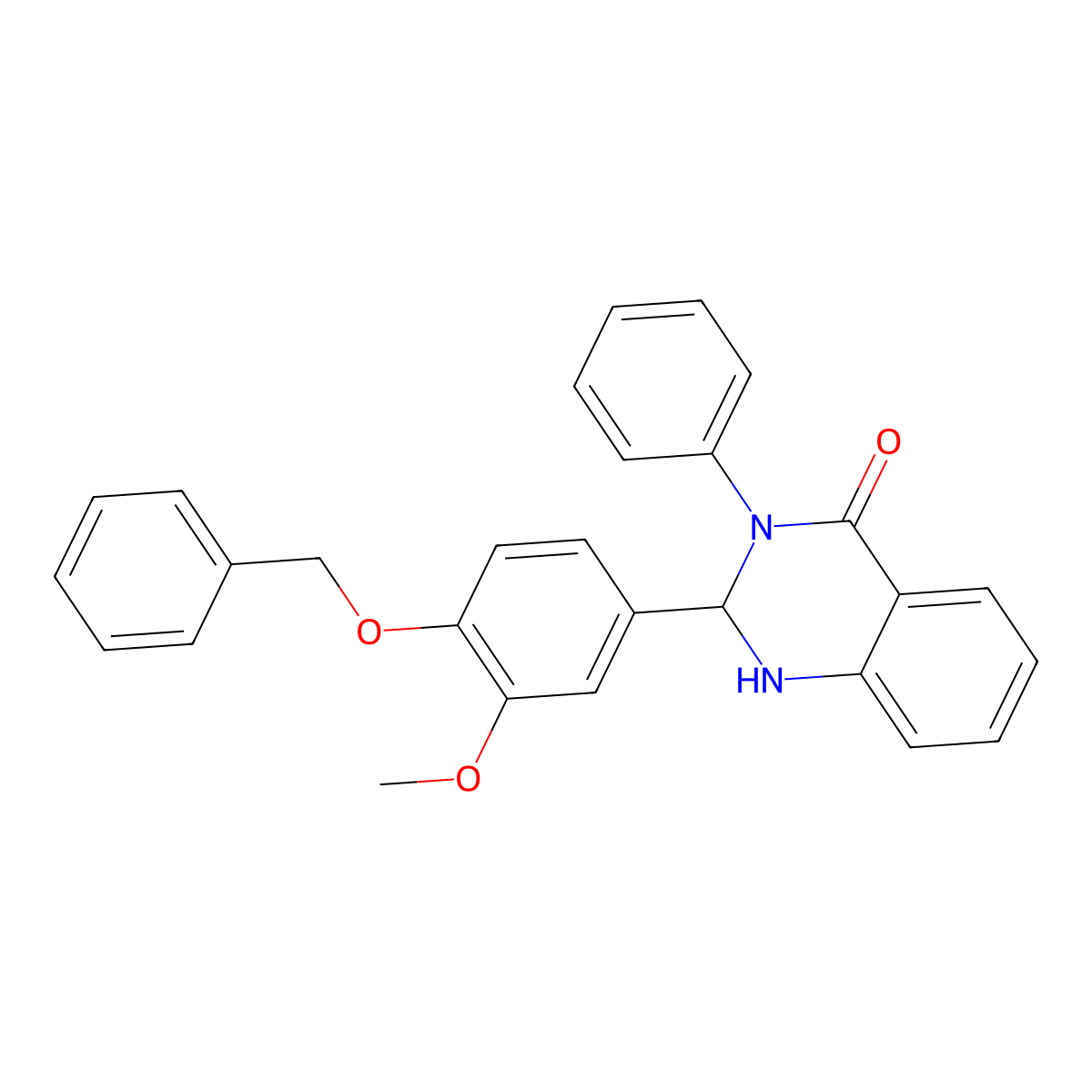 2-(3-Methoxy-4-phenylmethoxyphenyl)-3-phenyl-1,2-dihydroquinazolin-4-one molecular structure, CAS 496959-57-0