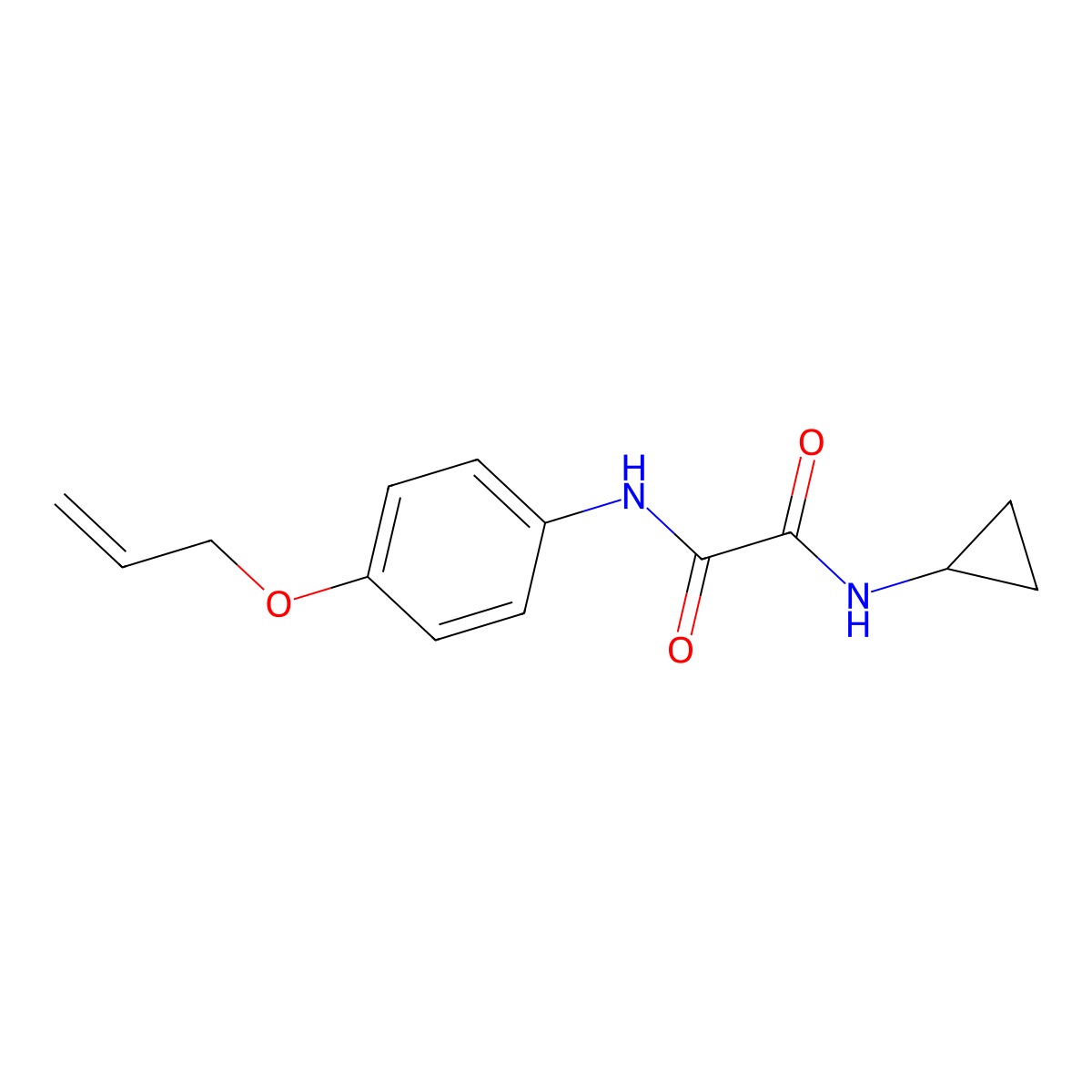 N-cyclopropyl-N'-(4-prop-2-enoxyphenyl)oxamide molecular structure, CAS 496959-65-0