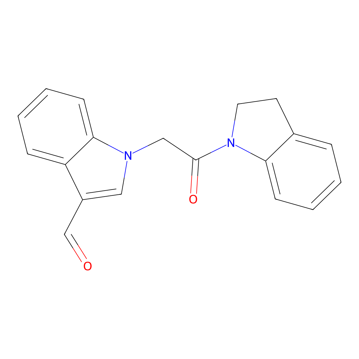 1-[2-(2,3-dihydro-1H-indol-1-yl)-2-oxoethyl]-1H-indole-3-carbaldehyde molecular structure, CAS 496960-33-9