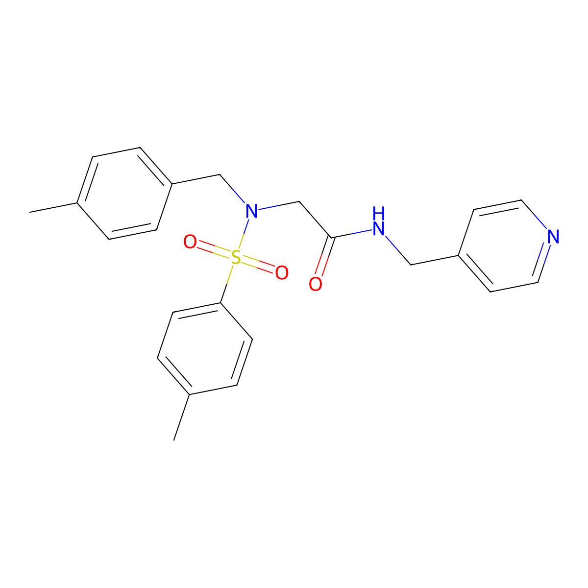 2-[(4-methylphenyl)methyl-(4-methylphenyl)sulfonylamino]-N-(pyridin-4-ylmethyl)acetamide molecular structure, CAS 496960-70-4