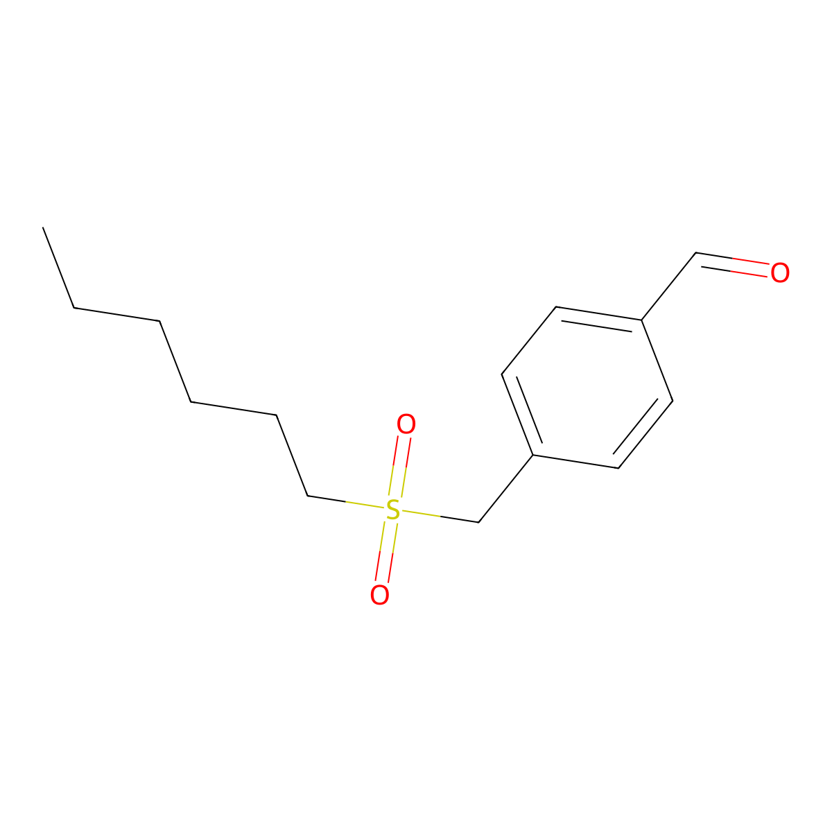 4-[(Hexylsulfonyl)methyl]benzaldehyde molecular structure, CAS 496965-07-2
