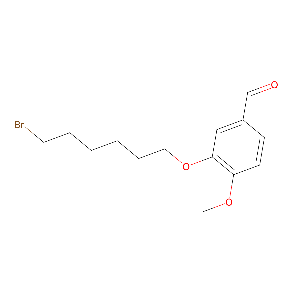 3-[(6-Bromohexyl)oxy]-4-methoxybenzaldehyde molecular structure, CAS 496965-10-7