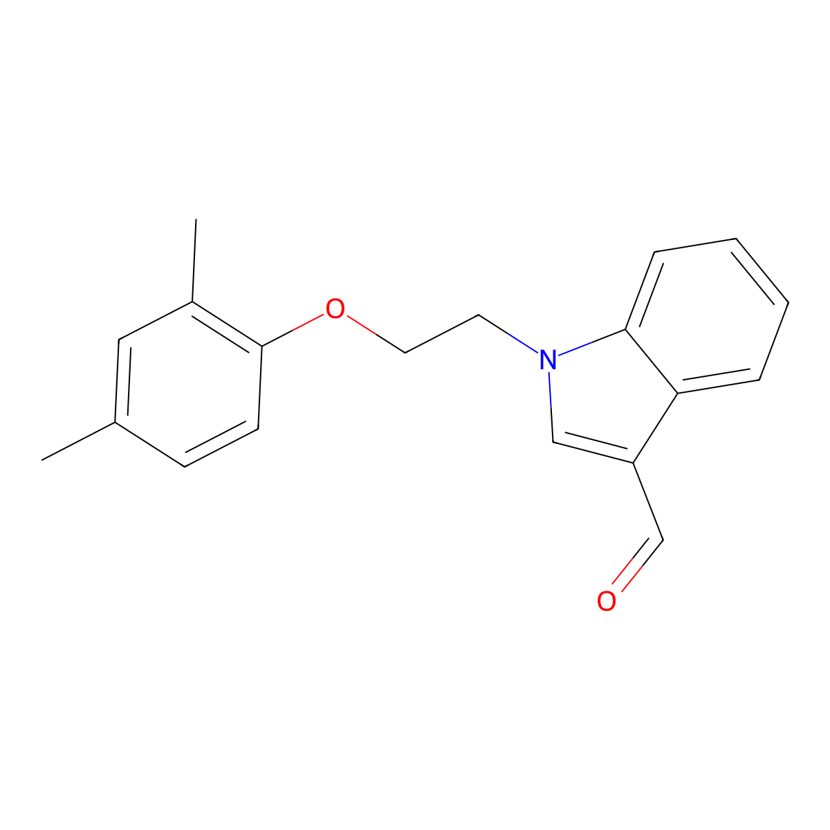 1-[2-(2,4-dimethylphenoxy)ethyl]-1H-indole-3-carbaldehyde molecular structure, CAS 496966-32-6