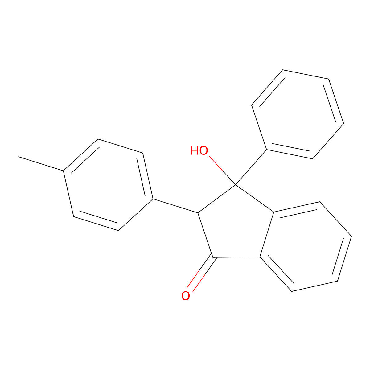 3-Hydroxy-2-(4-methylphenyl)-3-phenyl-1-indanone molecular structure, CAS 496969-93-8