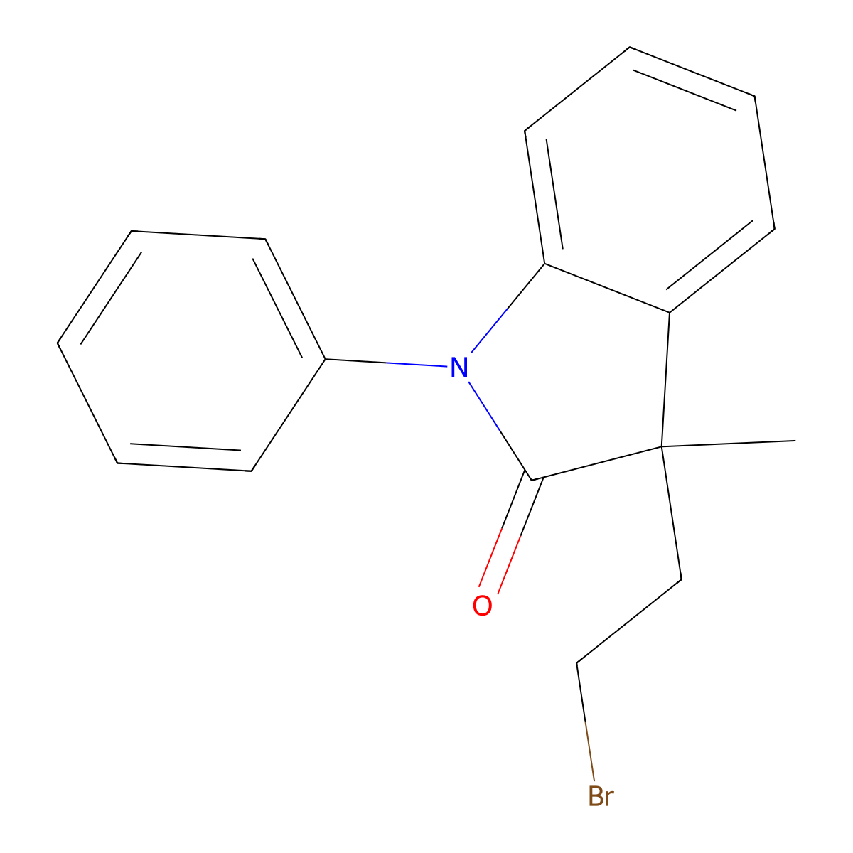 3-(2-bromoethyl)-3-methyl-1-phenyl-1,3-dihydro-2H-indol-2-one molecular structure, CAS 496970-05-9